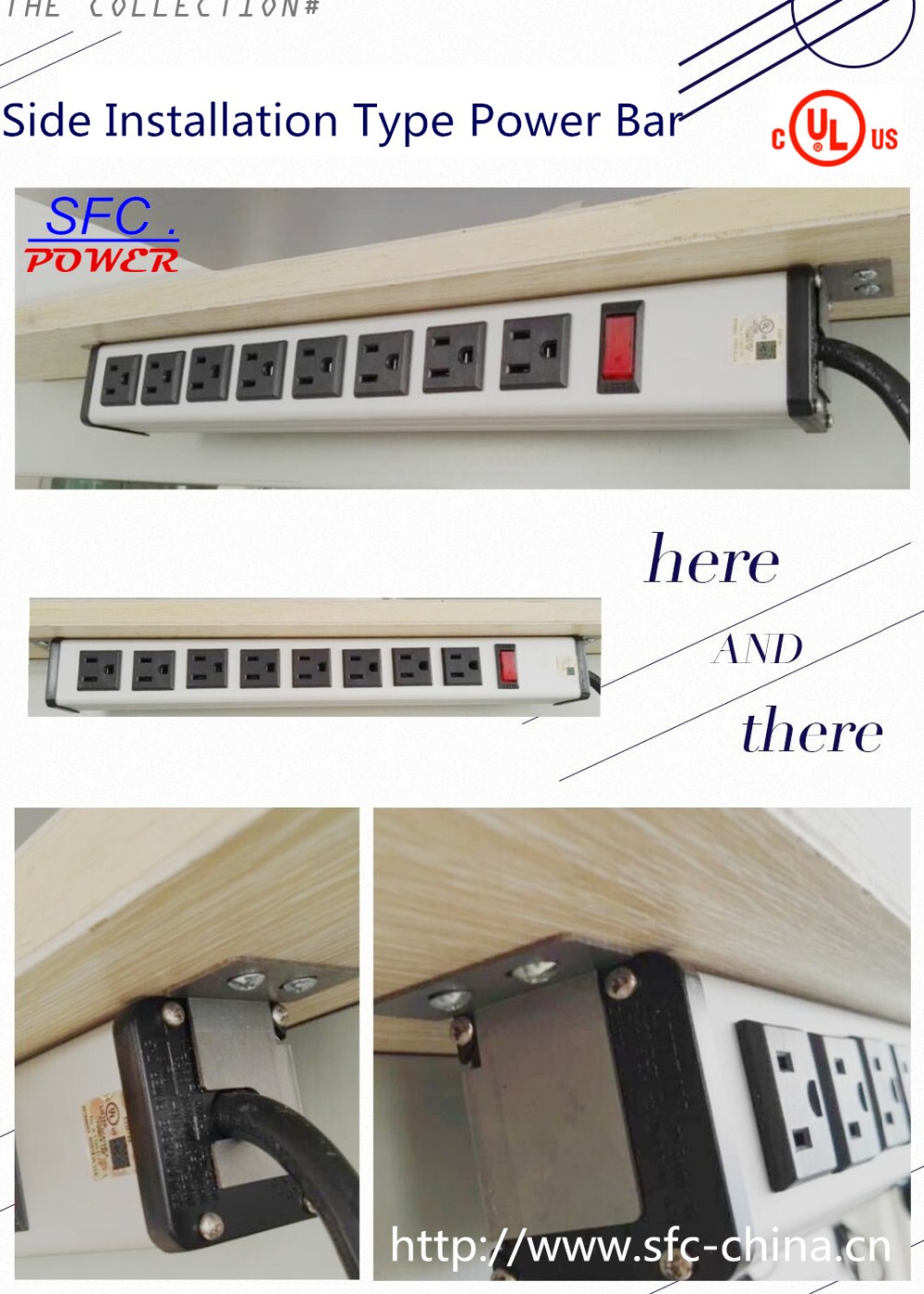 Side installation type Industrial Bench Power Strip