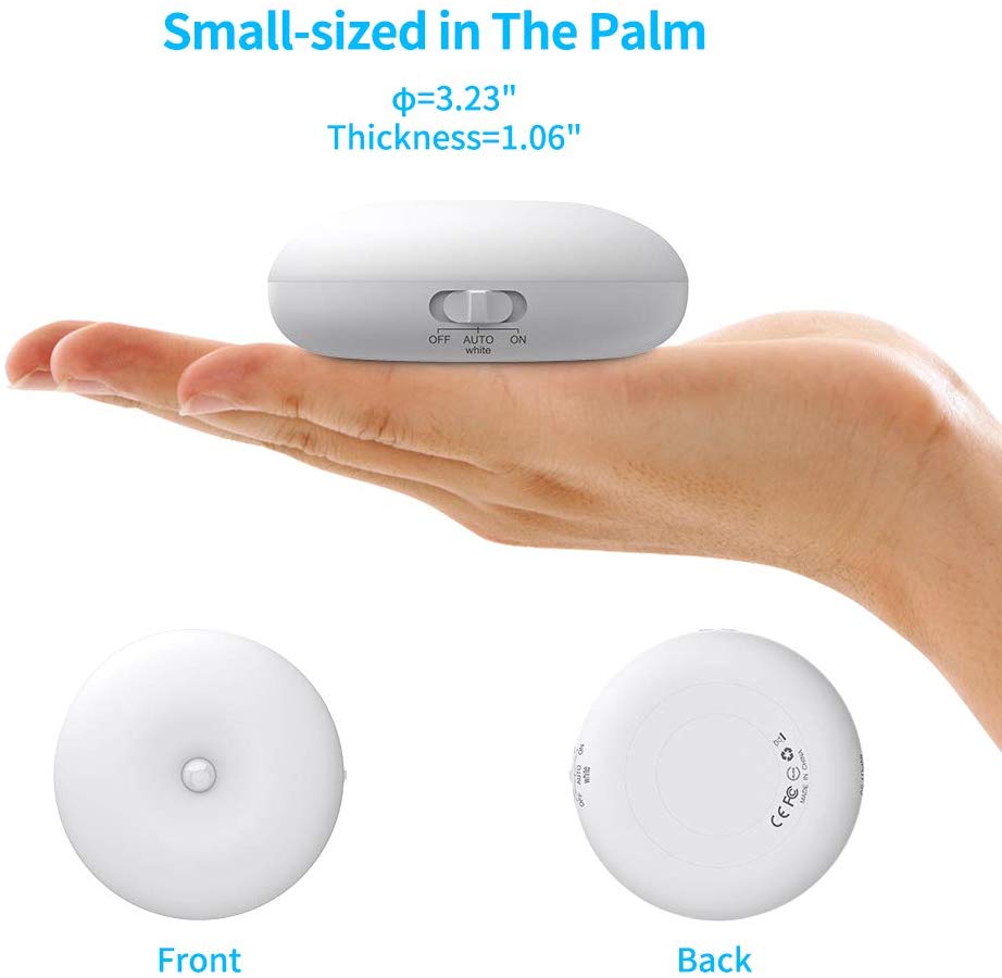 ABS Wireless 0.6W 3LEDs USB Rechargeable Motion Sensor Light