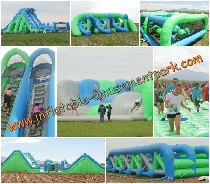 Vinyl Inflatable Obstacle Course Jump Around / Jumping Obstacle Track Inflatables