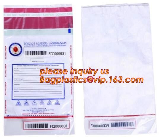 Security plastic bag with adhesive tape for cash, plastic money bag, Security Money Cash Bag For Airport/Bank and police