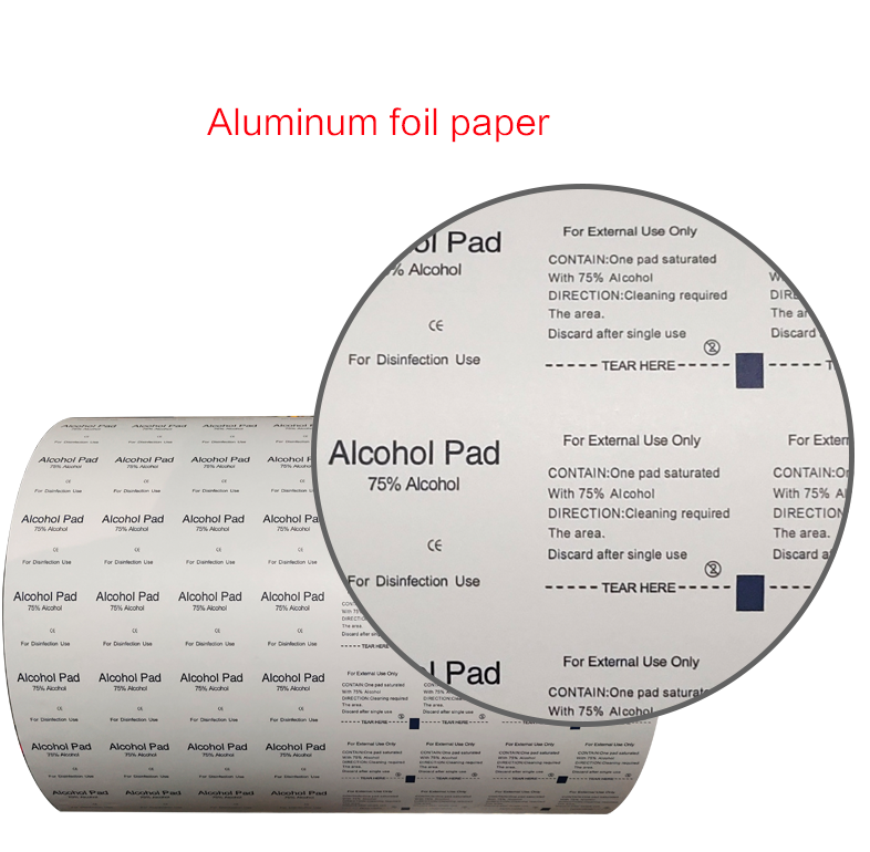 Medical Aluminum Foil Paper for Alcohol Antiseptic Wipes in 1-9 Color Options