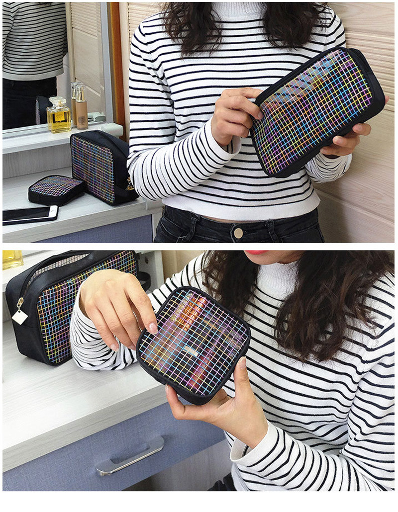 Travel Zipper Washing Mesh Polyester Cosmetic Bag