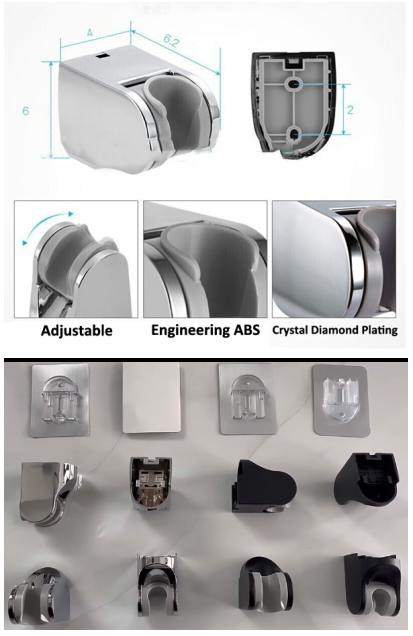 CE SASO Certified Zinc Chrome Body Material Shower Stand Strong Adhesive And Waterproof