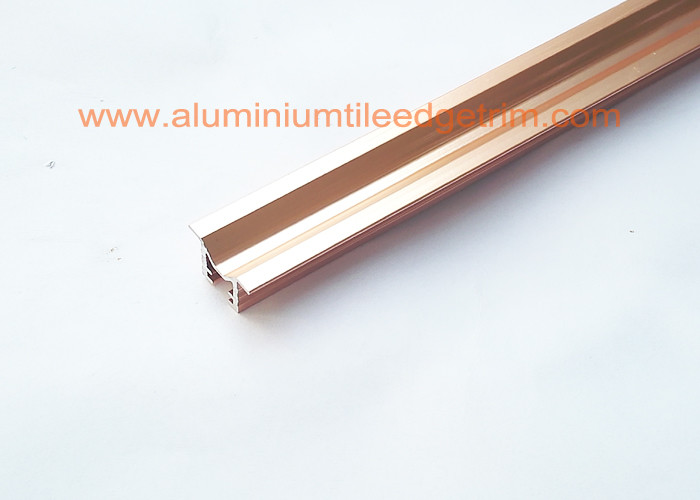 Premium M Shaped Chrome Tile Trim Listello Profile Anodized Rose Gold Color