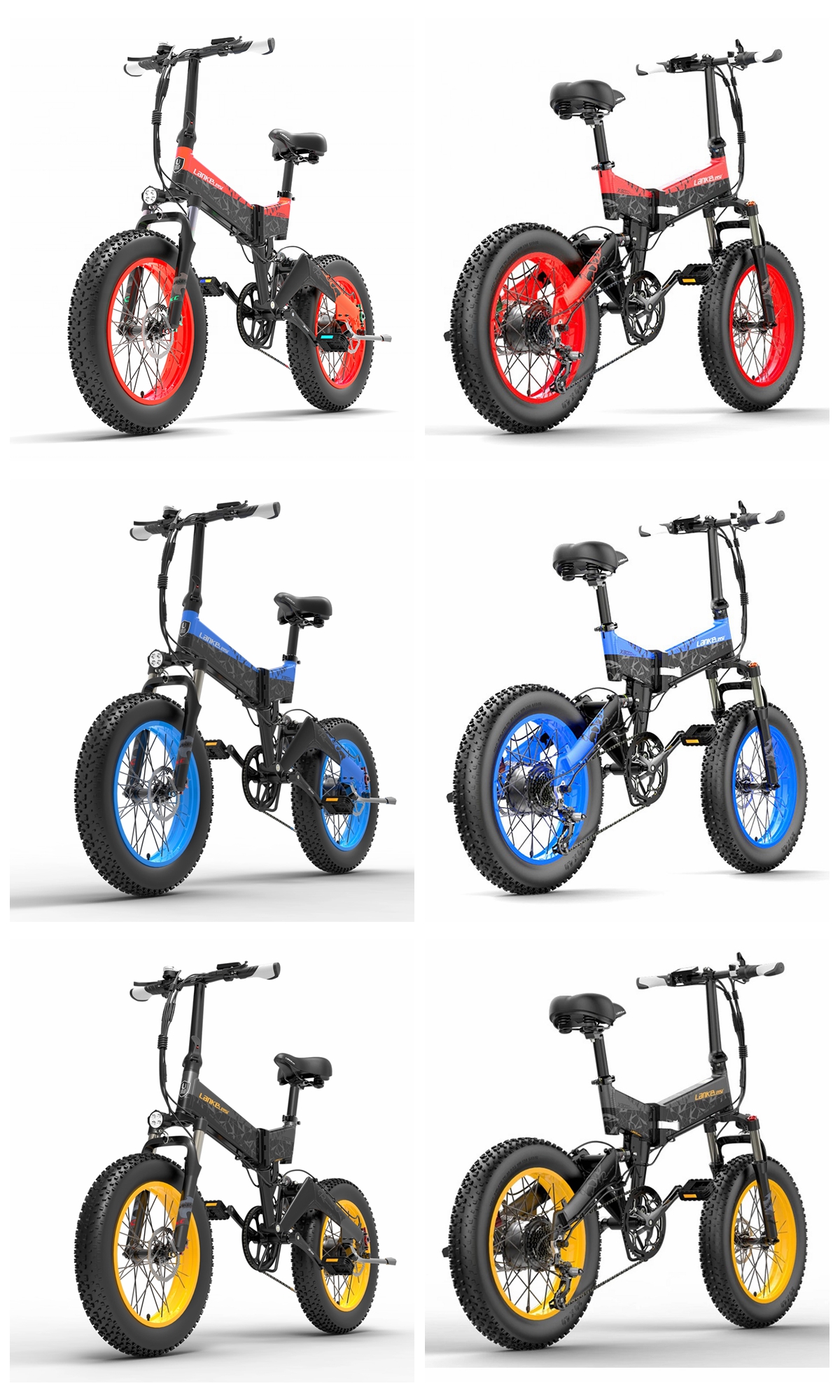 48V 20 Inch Fat Tire Folding Electric Bike Shimano Gear 6061 Alu 35-40km