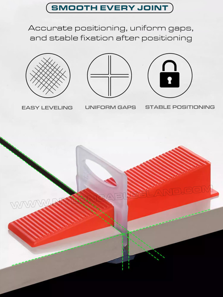Plastic Tile Leveling System White Tile Leveling Spacer Clip 1.5mm (1/16") with Plier & Wedge, 500 pcs/bag, fit for 3-12mm Thick Tiles