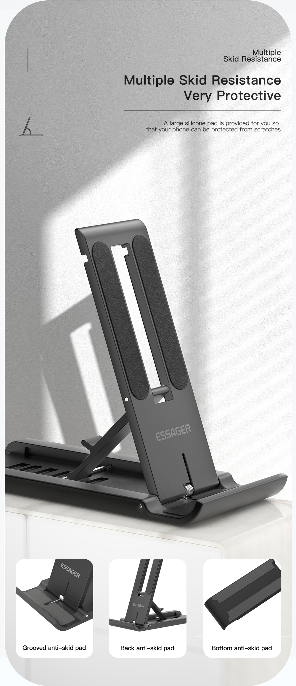 Six Level Adjustments Desktop Phone Stands Foldable Adjustable