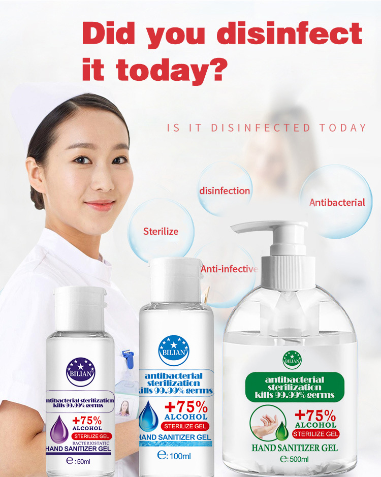 100ML 75% Alcohol Anti Bacterial Hand Sanitiser Gel CE FDA For Adults / Children