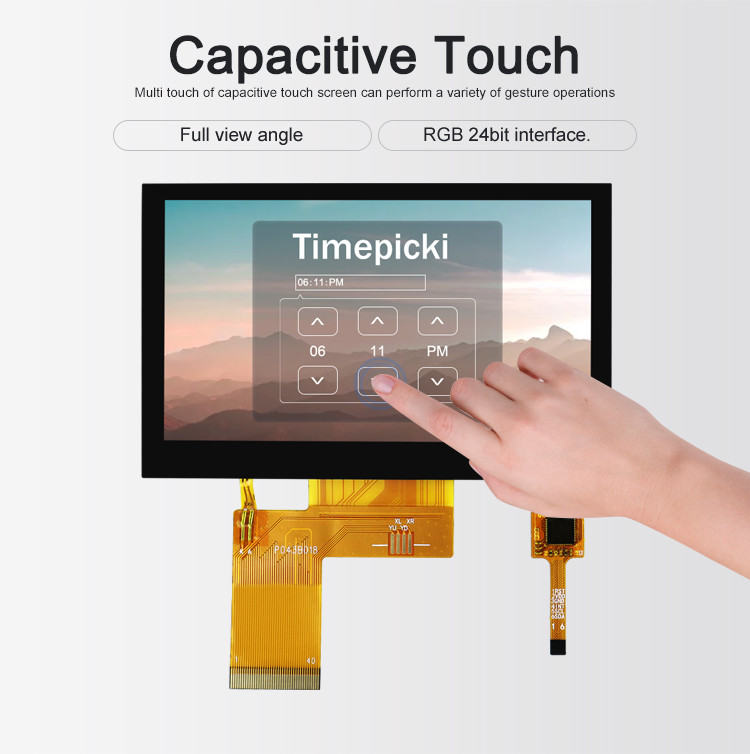 Polcd 40 Pin 4.3 Inch Lcd Screen ST7262E43 TFT Capacitive Touch Screen
