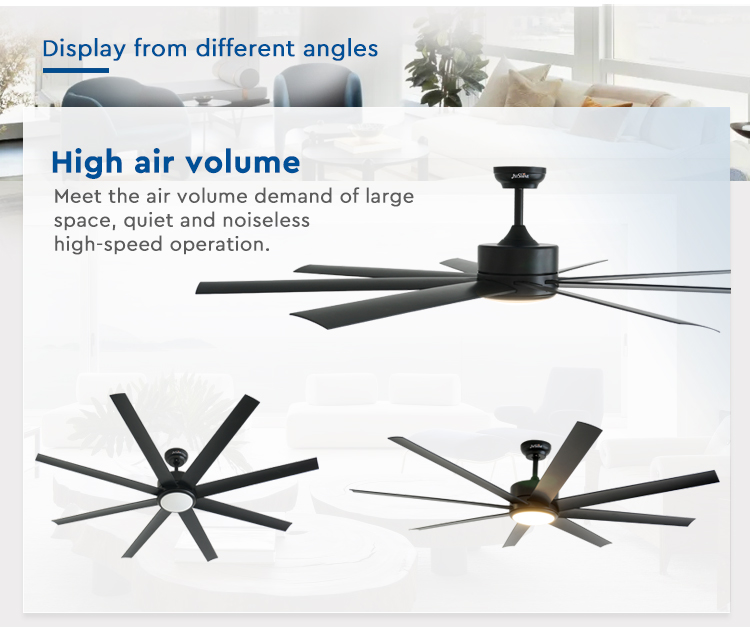 64" 8 ABS Blades Ceiling Fan with Remote Control LED Light Source and KC Certification