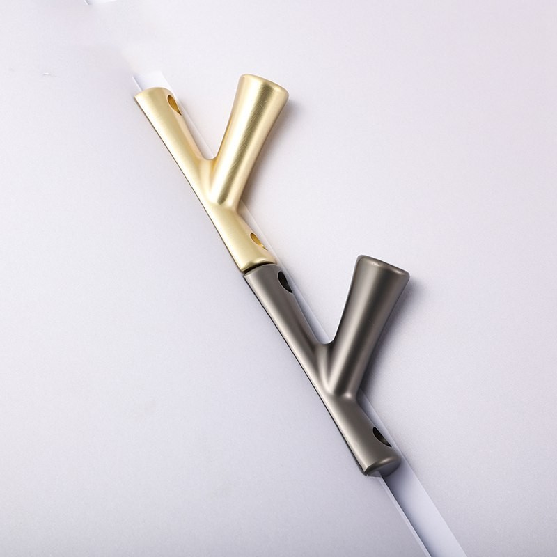 Gold Black Zinc Alloy Antler Knobs 56mm For Cabinet Drawer Wardrobe Cupboard