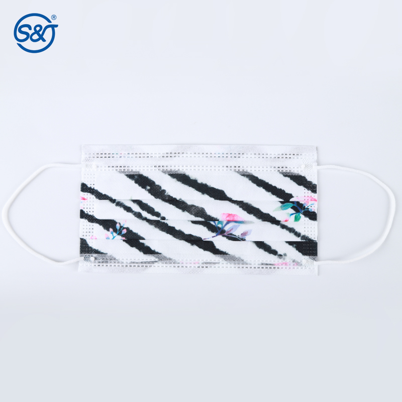 Non Woven Face Machine Party Cotton Masks Printed 3 Ply Mask disposable face mask wholesale