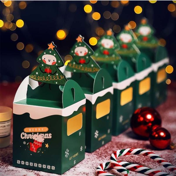 Odm Christmas Eve Apple Gift Packing Box Santa Claus Candy Box 1000gsm