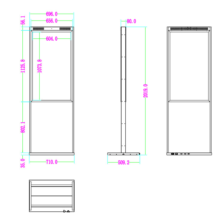 49 Inch Double Sided LCD Screen Window Displays Advertising Dual Sided Monitor