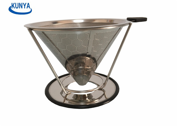 Reusable Metal Dripper FDA SGS Coffee Cone Stainless Steel Filter Element
