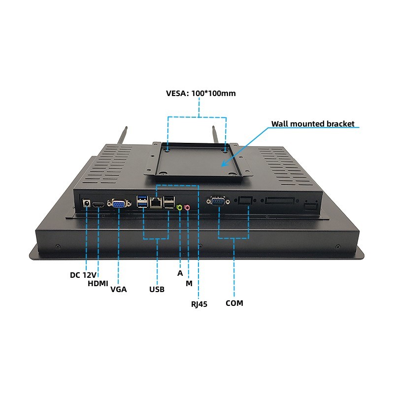 21.5 Inch Industrial Embedded Touch Monitor All-In-One Computer Metal Case Capacitive Touch Monitor