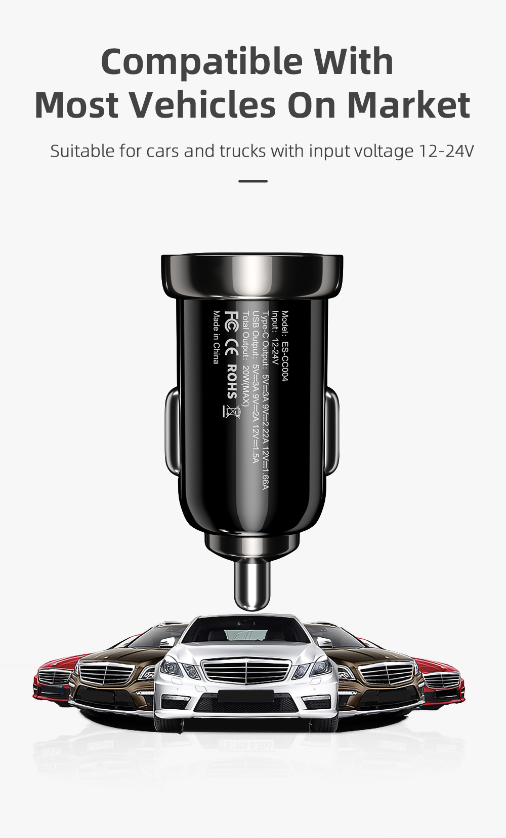 Turbo PD QC 3.0 USB Type C Car Chargers Mini Fast Charging 12W 18W 20W