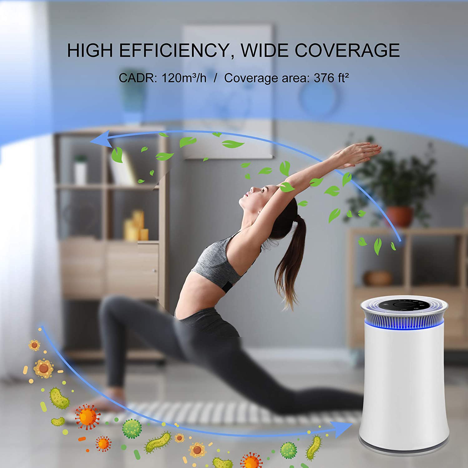 Commercial 24W PM2.5 Air Filter Customized Office Desktop Air Purifier