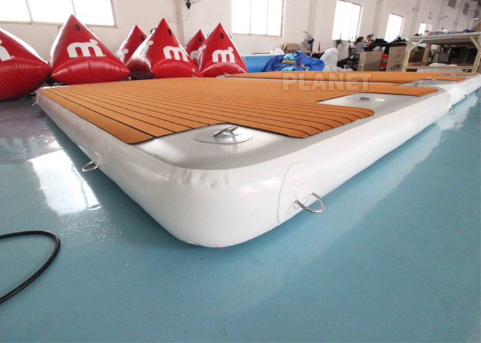 Teak 3x2x0.2m Inflatable Floating Platform With Ladder