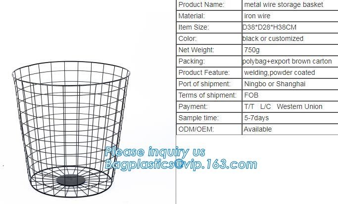 New Design Office Black Wire Mesh Baskets with Magnets, Flat Storage Baskets, Metal Wire 3 Tier Wall Mounted Kitchen Fru
