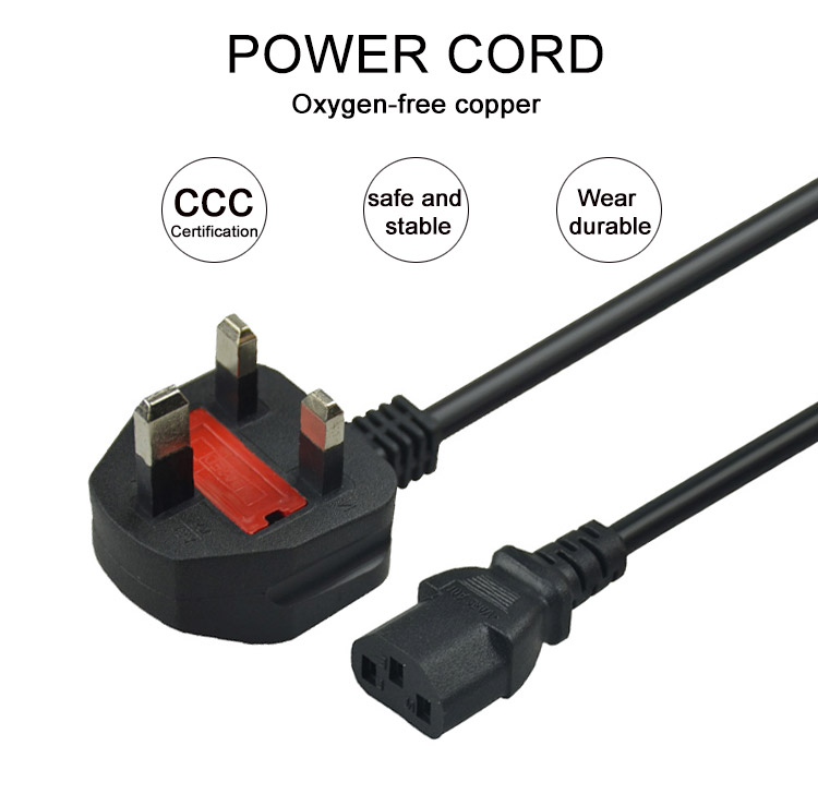 Rohs Certified 6m 8m 3 Pin Ac Power Cord Computer Power Supply Cable