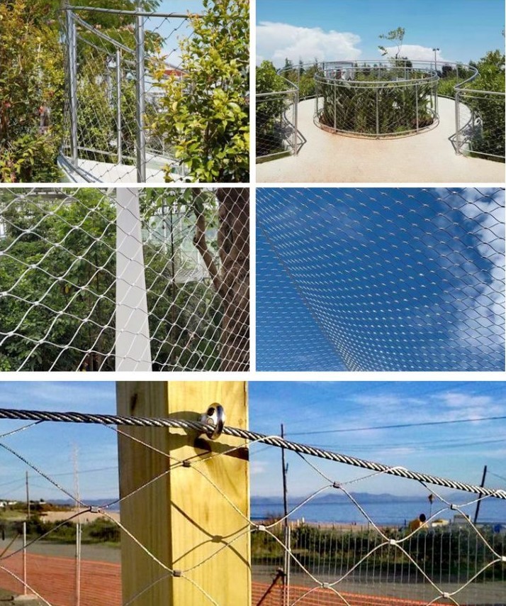 Premium 304 Stainless Steel Wire Rope Safety Net For Security Fencing