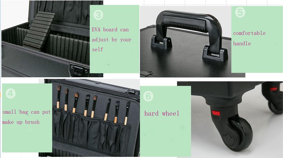 Aluminum Makeup Vanity Case Crack Resistant For Cosmetics Storage