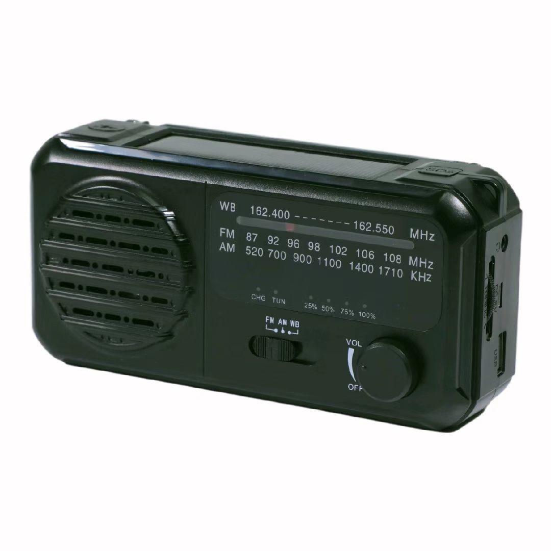 LED Solar Powered Am Fm Radio rechargeable 1710KHz Emergency With Usb Charger