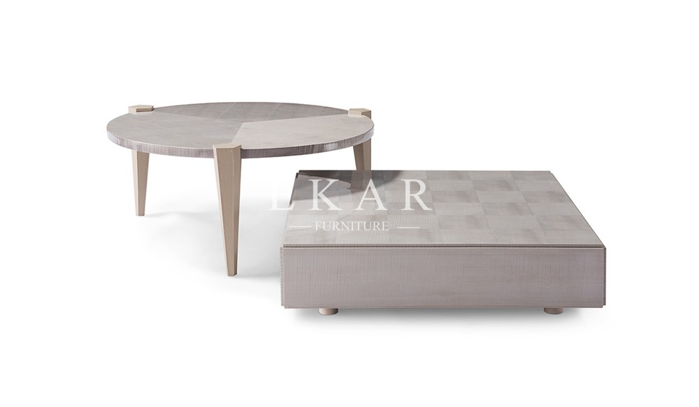 Contemporary Living Room Table 3 Leg Round Wood Coffee Table W009H2