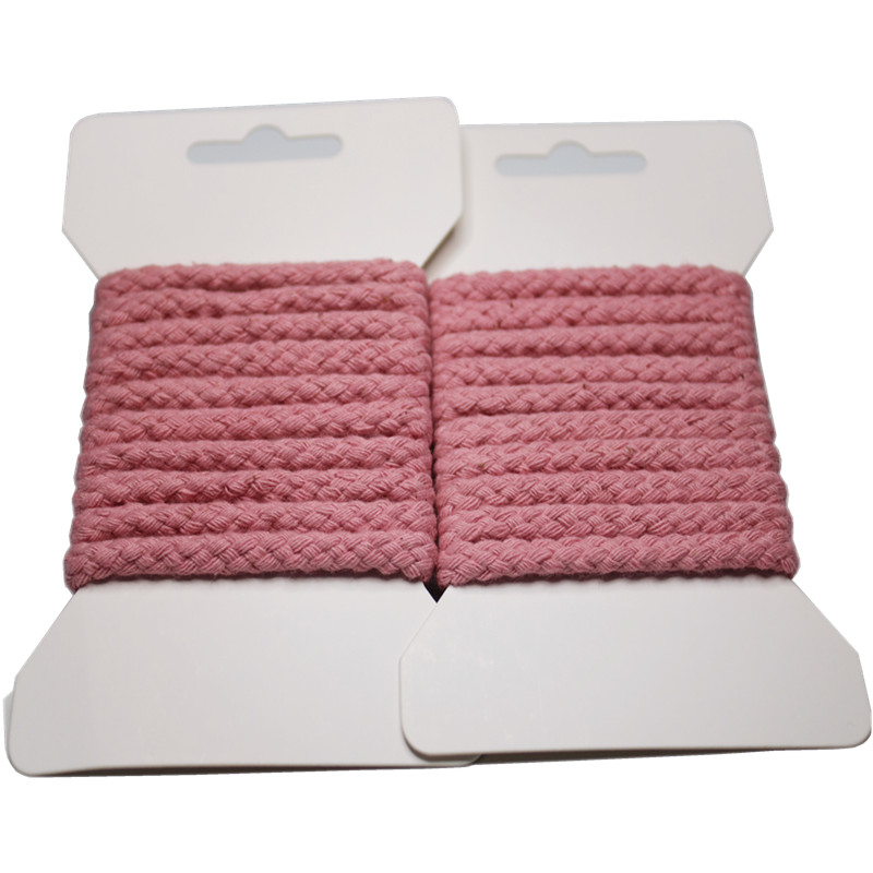 Braided 100% Round Cotton Cord 5mm Drawstring Cord Webbing Pink