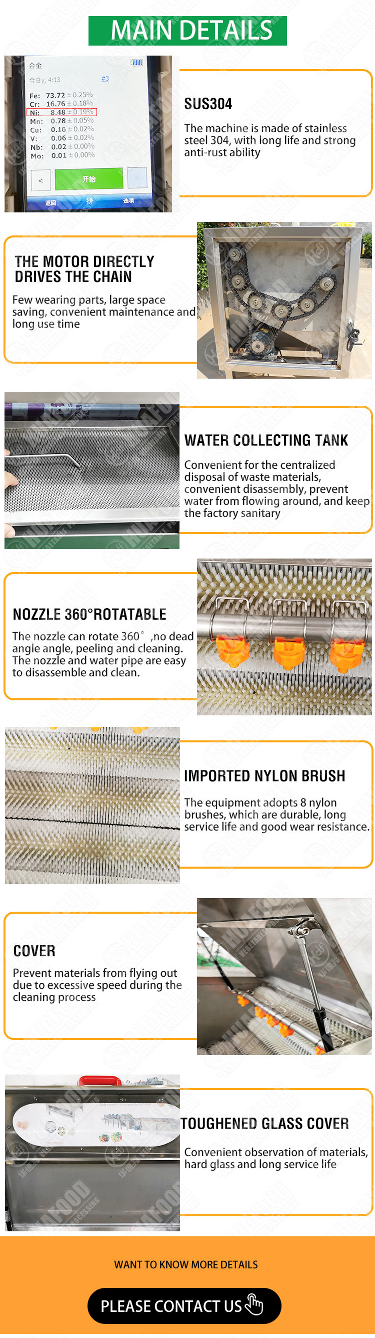 700kg/H 380v Lotus Root Vegetable Washing Machine