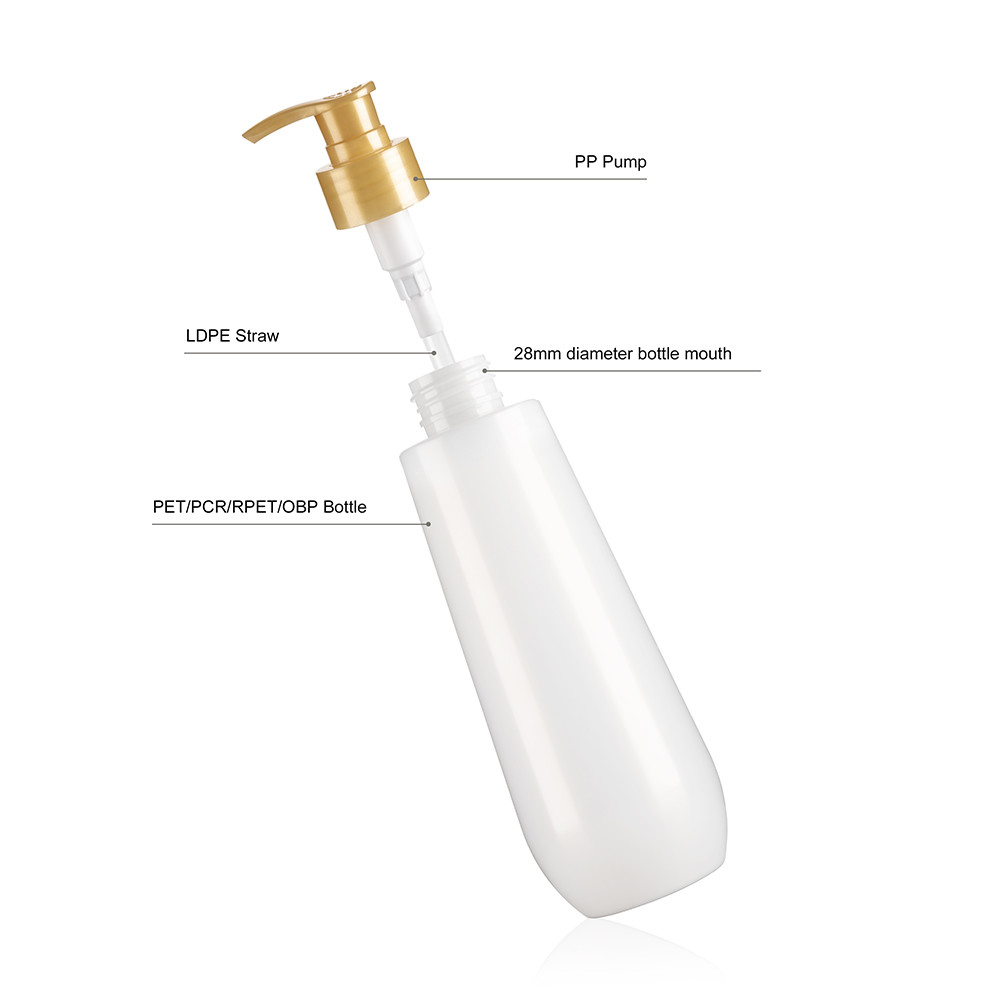 Pearl White 200ml Lotion Pump Bottle For Personal Care Liquid