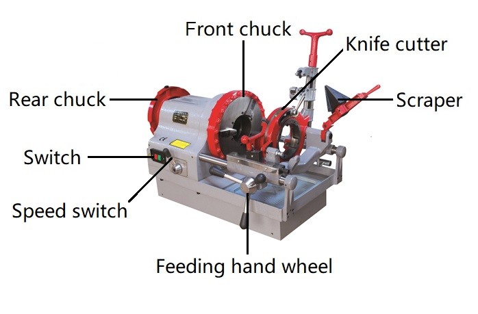 STT100 1/2-4" Automatic 900w Portable Electric Pipe Cutter And Threader Heavy Duty