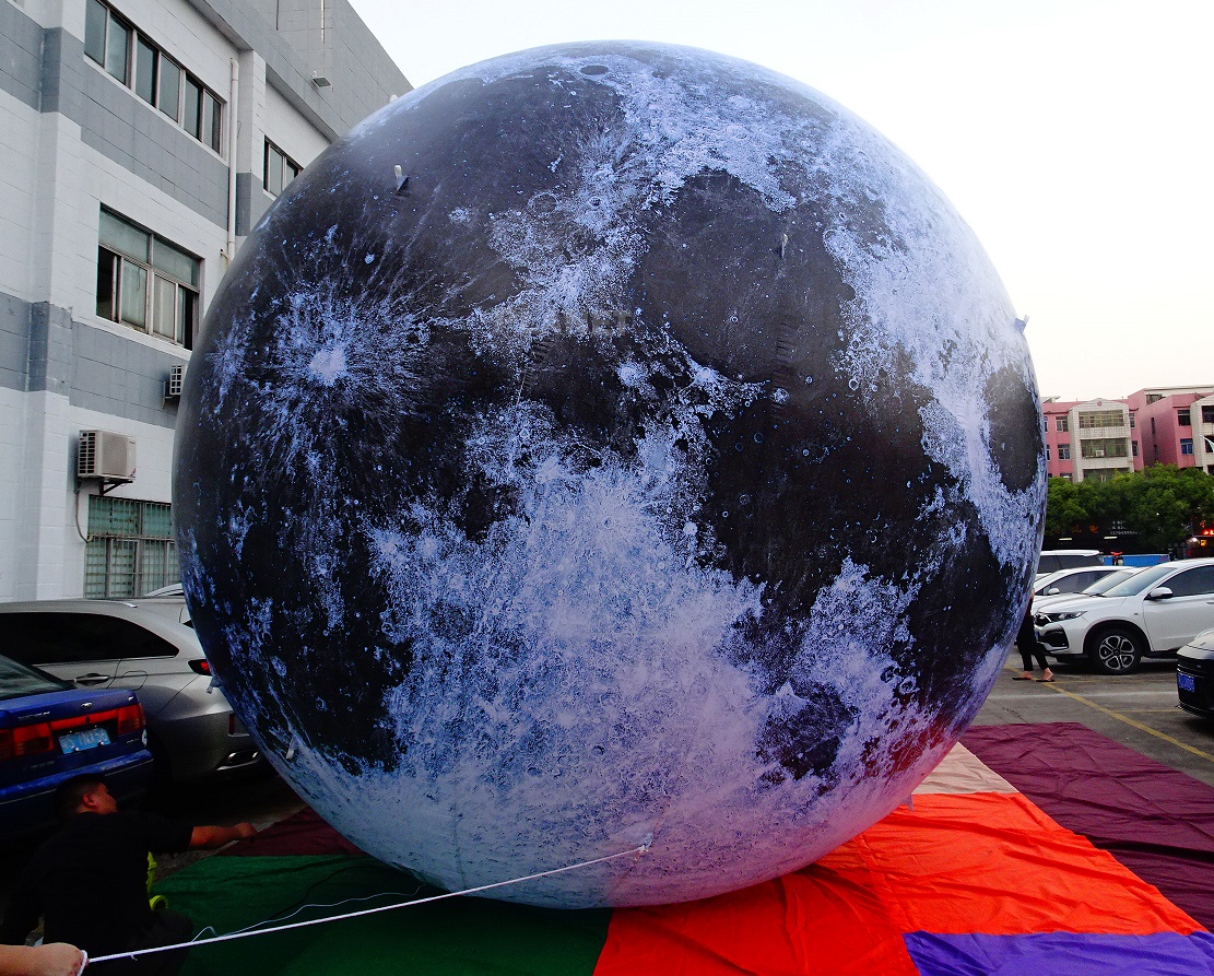 Giant Advertising Inflatable Moon Model With Led Light / Large Inflatable Moon Balloon For Decoration