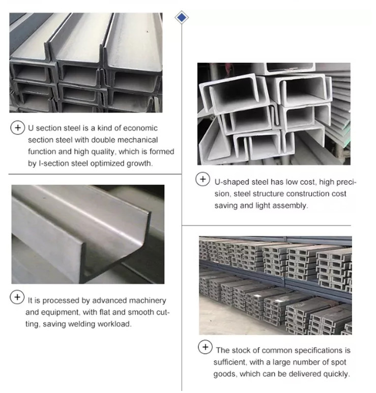 U Shaped Stainless Steel Profile 304 316 C Channel Stainless Steel Bar