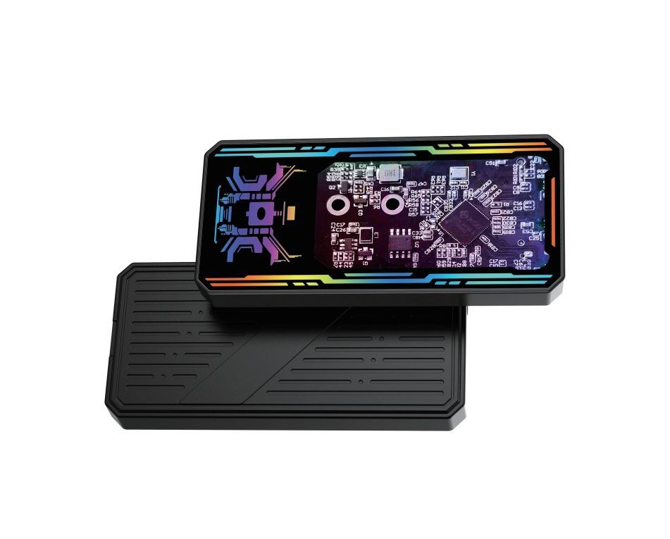 M.2 SSD Mobile SSD Supports SATA and Mvne Protocols5gbps/10gbps Transmission Rate Glass Panel with Seven Colours RGB Light Effect Built-in SSD 2280 Ngff or 2280