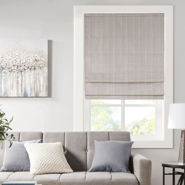 100% Polyester Blackout White Coating Roman Shades Fabrics For Modern Home Decor