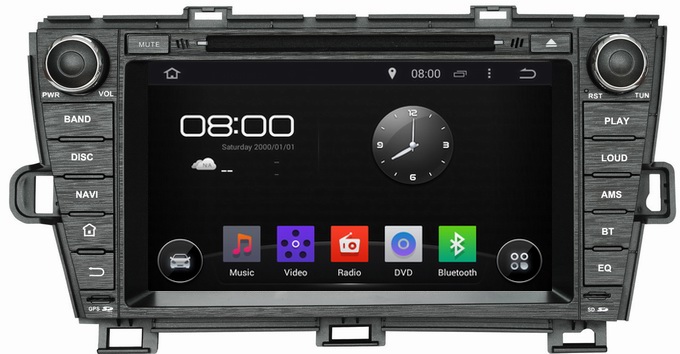 Ouchuangbo Car Radio GPS Navi for Toyota Prius 2009-2013 (Left) Android 4.4 System iPod SD