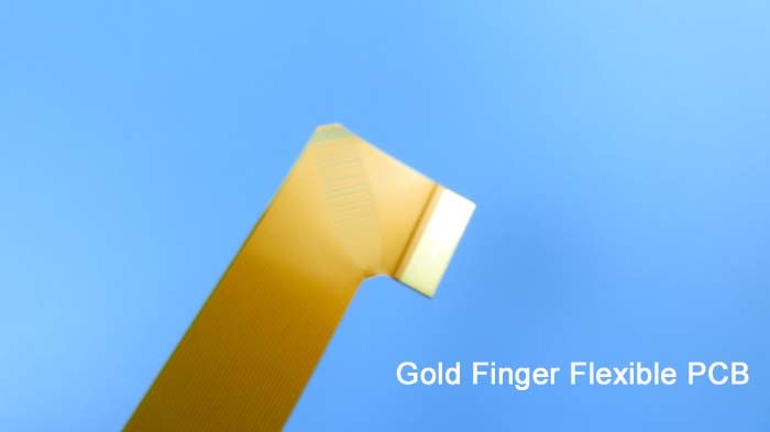 Single Sided Flex PCB Strips Built on 1oz Polyimide with PI Stiffener and Gold Plated for Contact Belt