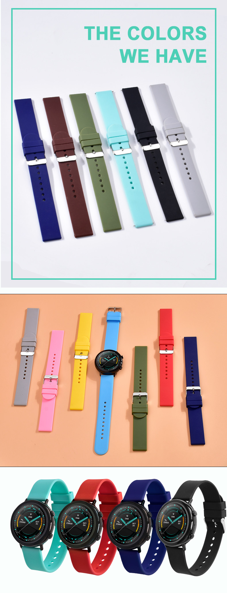 18mm TPU Watch Band , ODM Watch Straps For Small Wrists Yellow