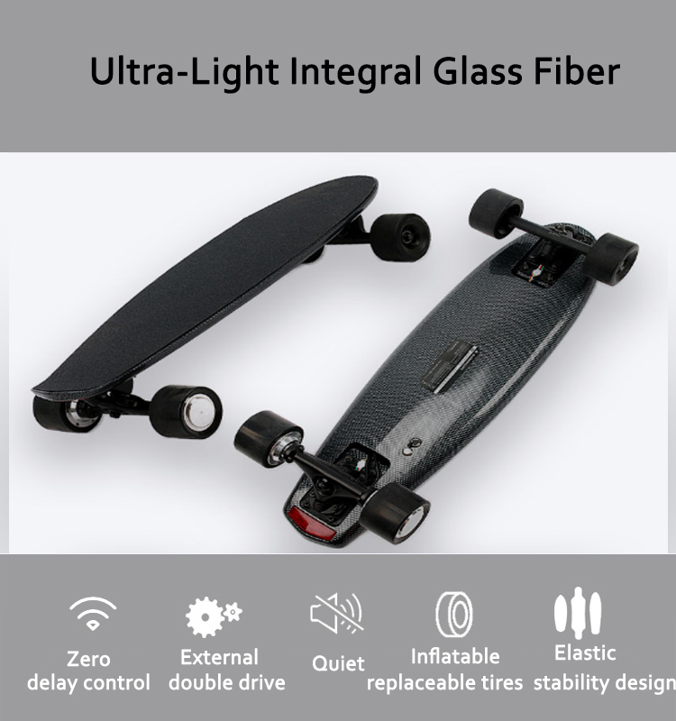500W*2 Motor Scooter Electric Skateboard 750MM Deck Size 25.2V 2.6AH