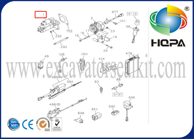 8-98141-206-0W 1811004142 8980608540 8981412061 Engine 6HK1 starter WPS