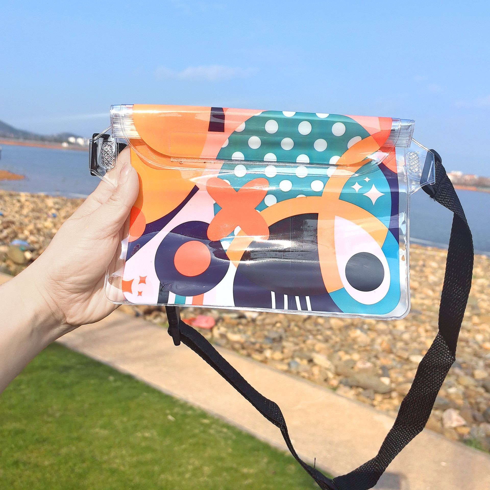 3 LAYER SEALED LARGE MOBILE PHONE WATERPROOF BAG OBLIQUE STRADDLE SWIMMING WATERPROOF FANNY PACK PVC RAFTING OUTDOOR SEA