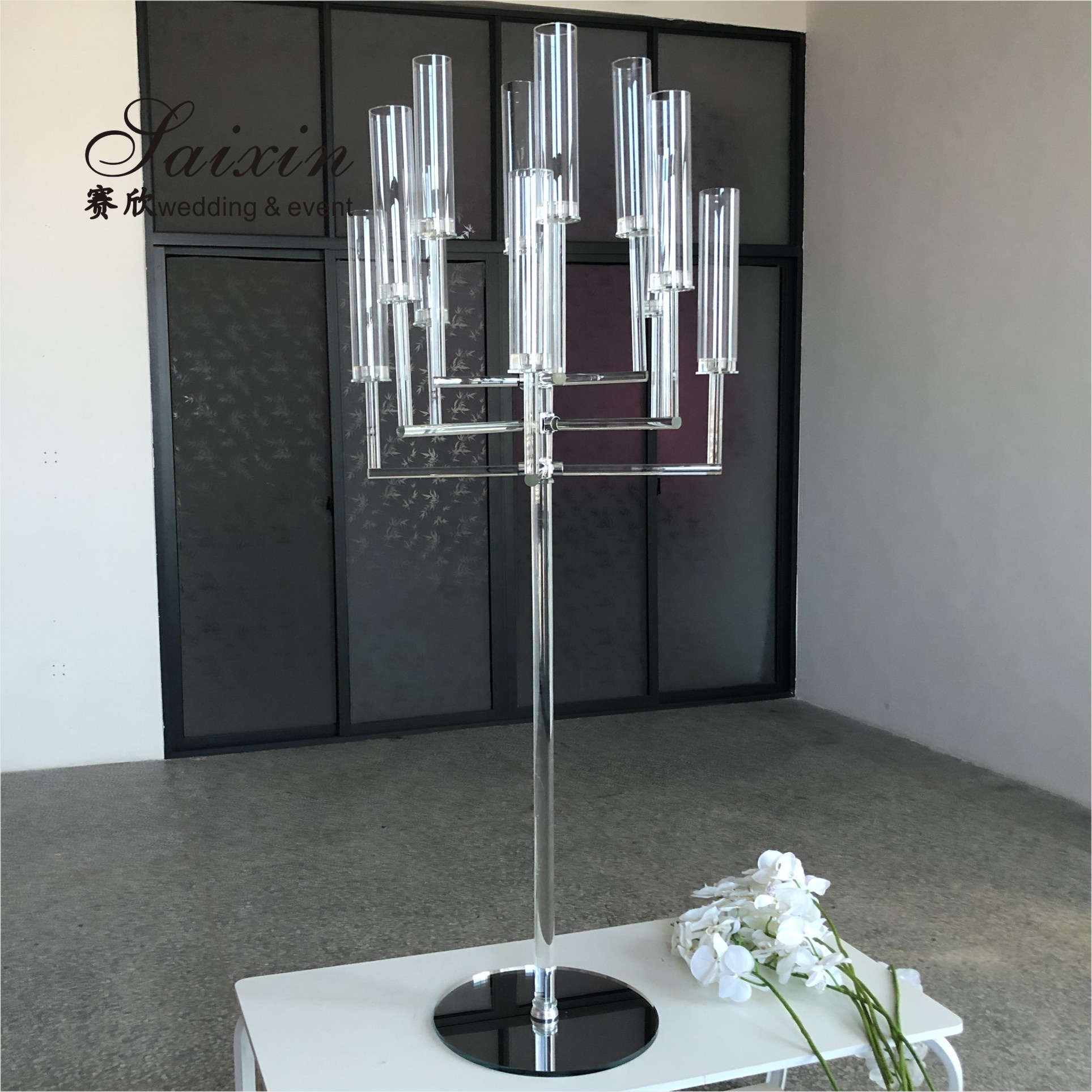 13 Arms Crystal Glass Candelabra Centerpiece Wedding 150CM