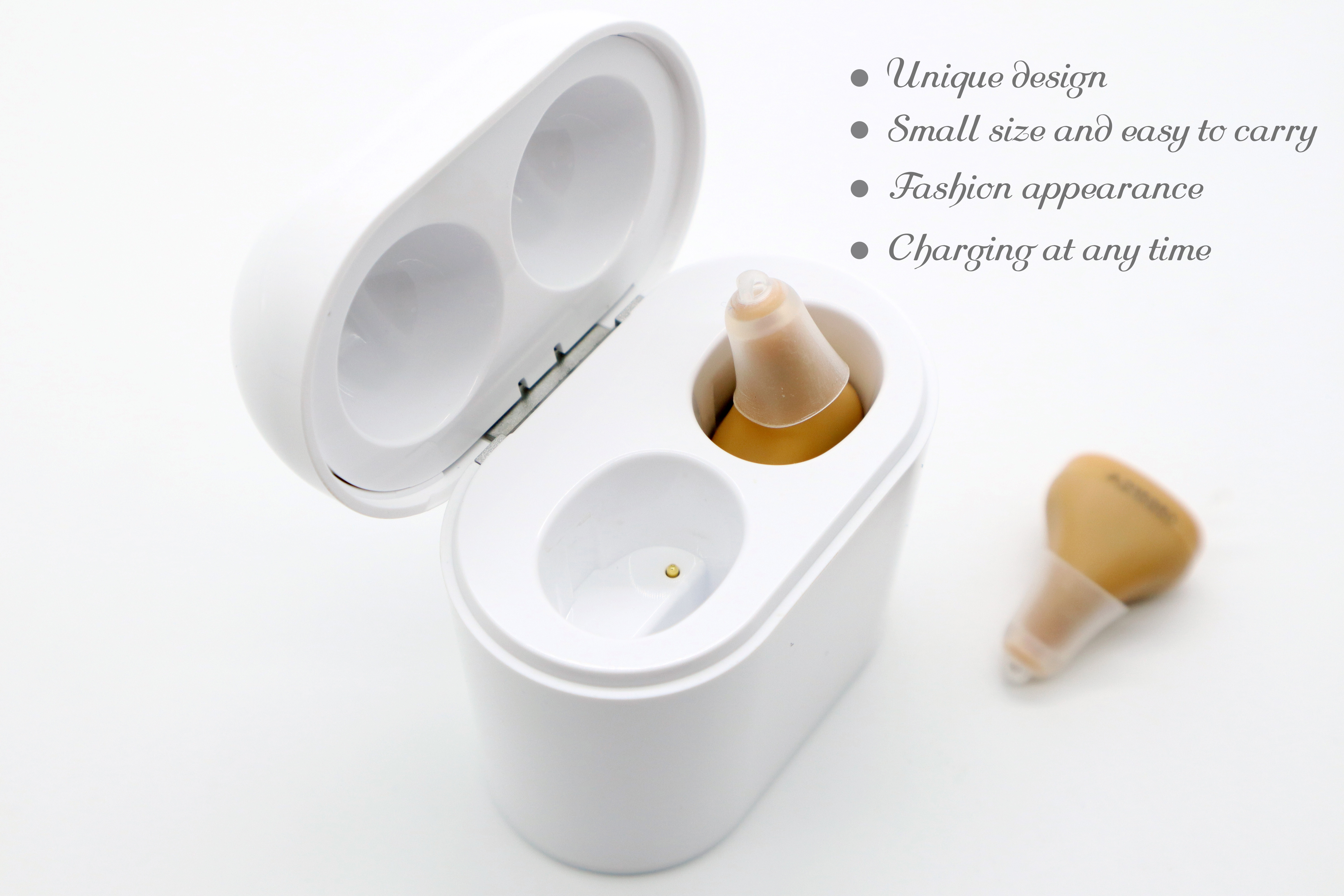 Retone Invisible Rechargeable Hearing Aids 32dB With Portable Charging Case