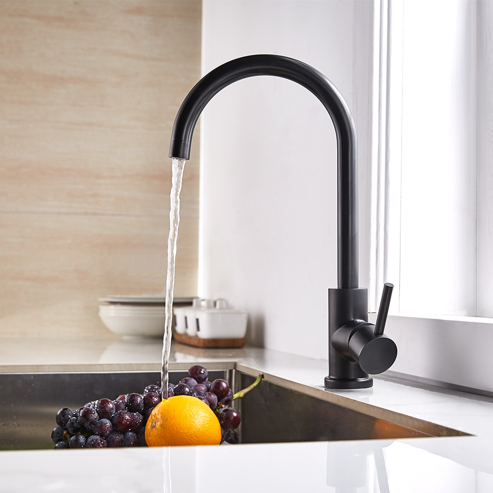 Tap Nano Black Swivel Spout Mat BlackKitchen Faucet Solid Steel 304/316 Material