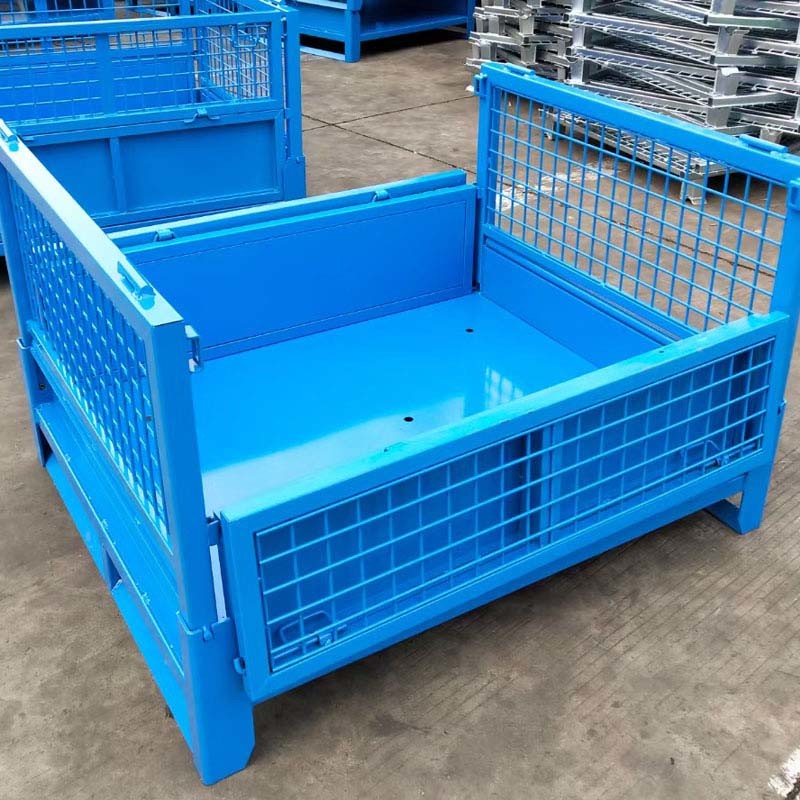 Industrial Warehouse Material Metal Pallet Box Folding Stackable