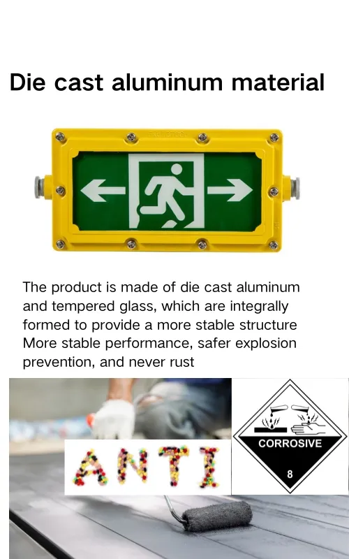 Factory Price Durable Evacuation Exit Sign LED Explosion Proof Emergency Light for Workplace Factory Marine Aerospace Metal Smelting Fabrication