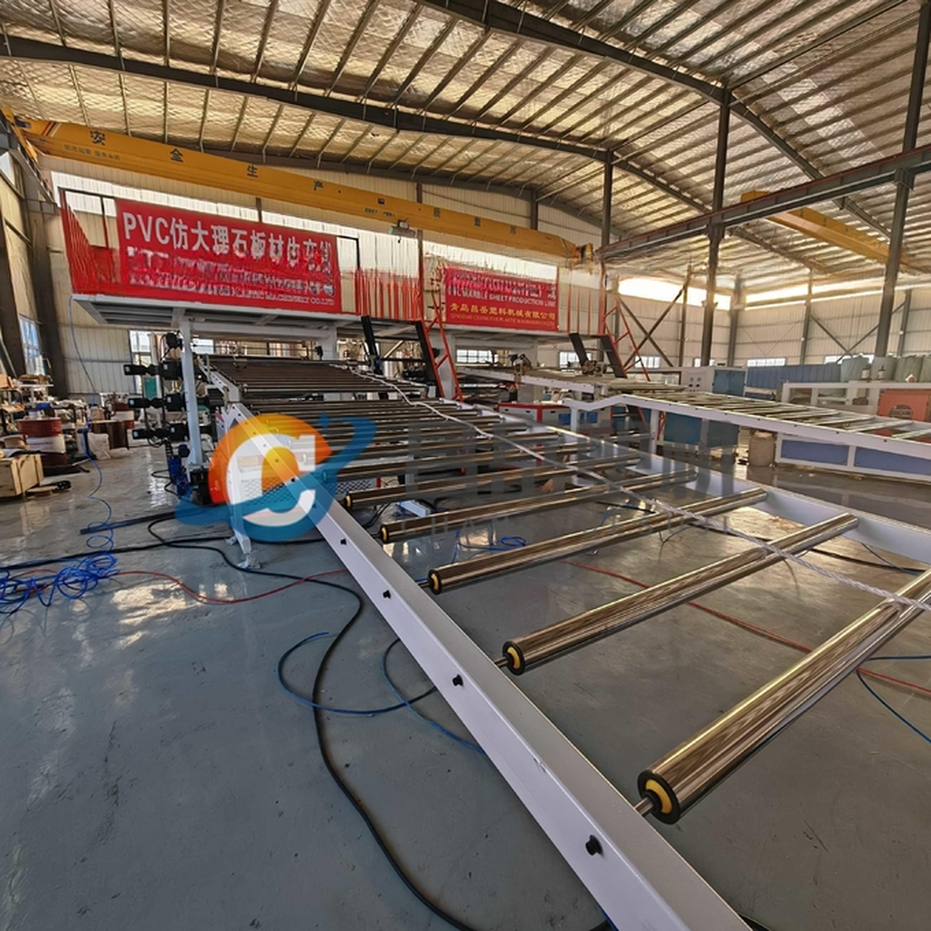 SJSZ 80/156 Extruder Pvc Artifical Marble Sheet Production Line for Indoor Decoration