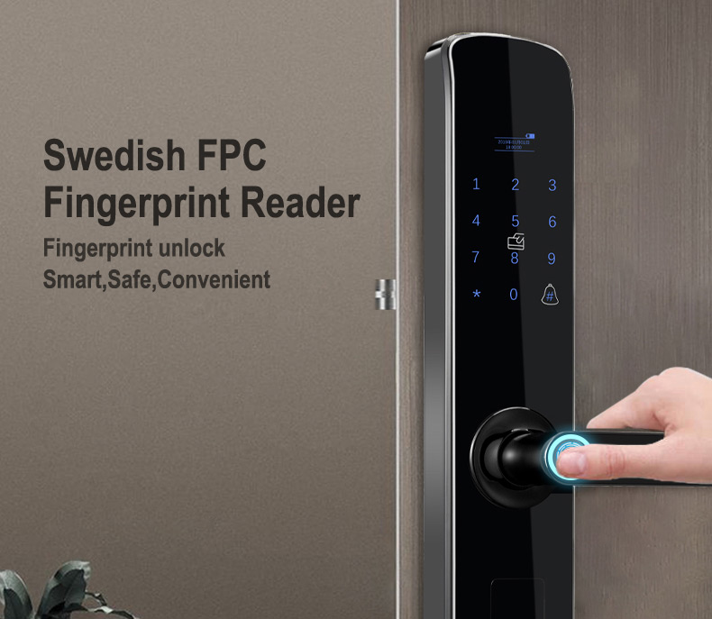 High Security Rosh Digital Fingerprint Door Lock Multifunction Tuya Wifi Door Lock